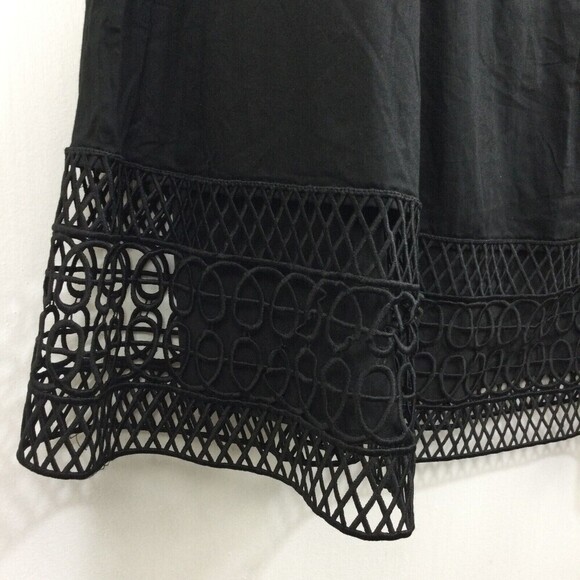AppleSeeds Womens Sleeveless Lace Trim Hem Cotton Dress Black Plus Size 16W - Picture 4 of 11